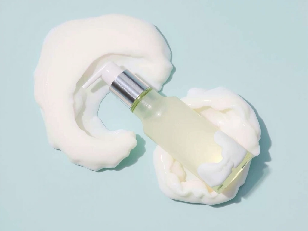 Illustration of a gentle facial cleanser bottle