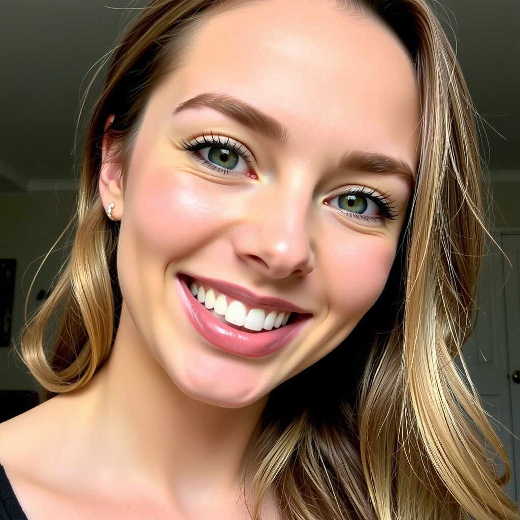 Portrait of a smiling woman, Sarah M.